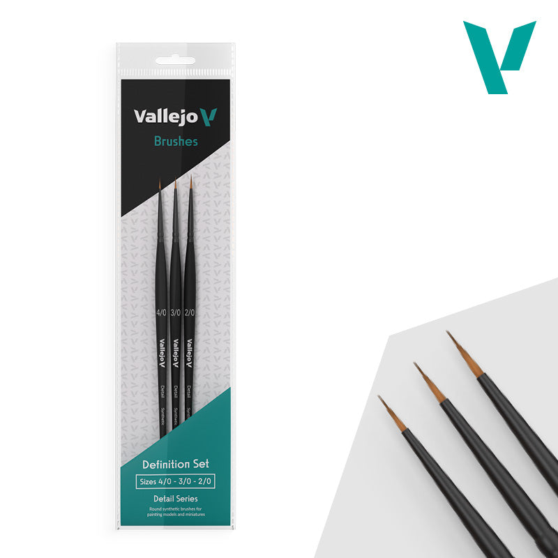 Vallejo Detail Series - Definition Brush Set (Sizes 4/0-3/0-2/0)