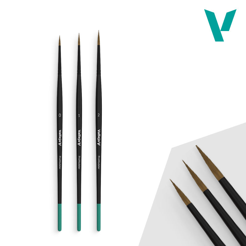 Vallejo Pro Modeler - Design Brush Set (Sizes 0-1-2)