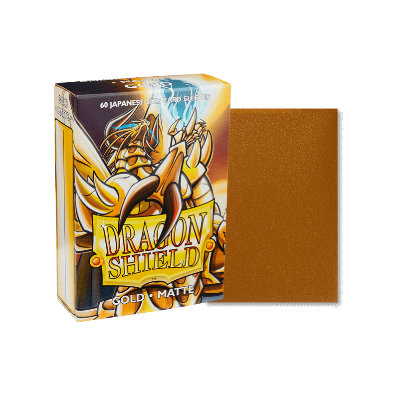 Dragon Shield: Japanese Size Matte Sleeves - Gold (60pcs) Dragon Shield: Japanese Size Matte Sleeves - Gold (60pcs)