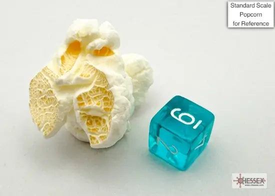 Chessex: Mini 7 Die Set - Translucent Teal/White