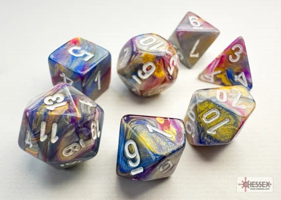 Chessex: Mini 7 Die Set - Festive Carousel/White