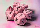 Chessex: 7 Die Set -  Opaque Pastel Pink/Black