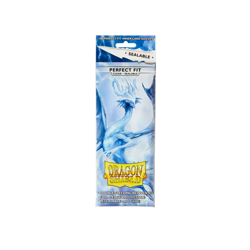 Dragon Shield: Standard Size Sealable Perfect Fit Sleeves - Clear (100pcs)