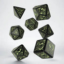 Q Workshop: Steampunk Dice Set (7pcs) - Black & Glow-in-the-dark