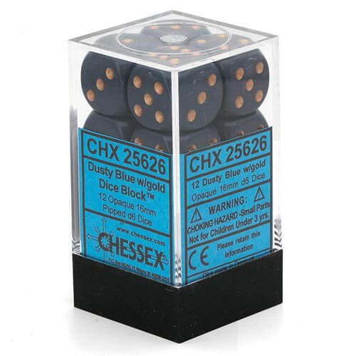 Chessex: 16mm d6 with pips Dice Blocks - 12 dice