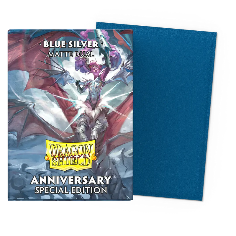 Dragon Shield: Standard Size Matte Dual Sleeves - Blue Silver (100pcs)