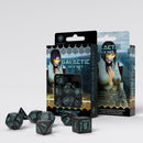 Q Workshop: Galactic Dice Set - Black & Blue (7pcs)