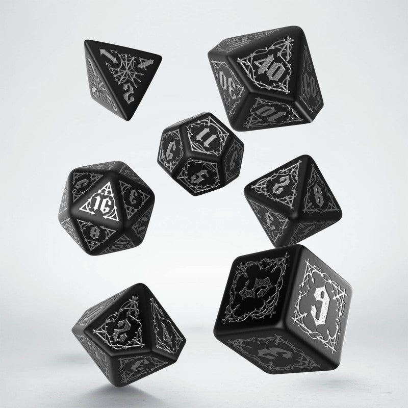 Bloodsucker Black & Silver Dice Set (7 dice)