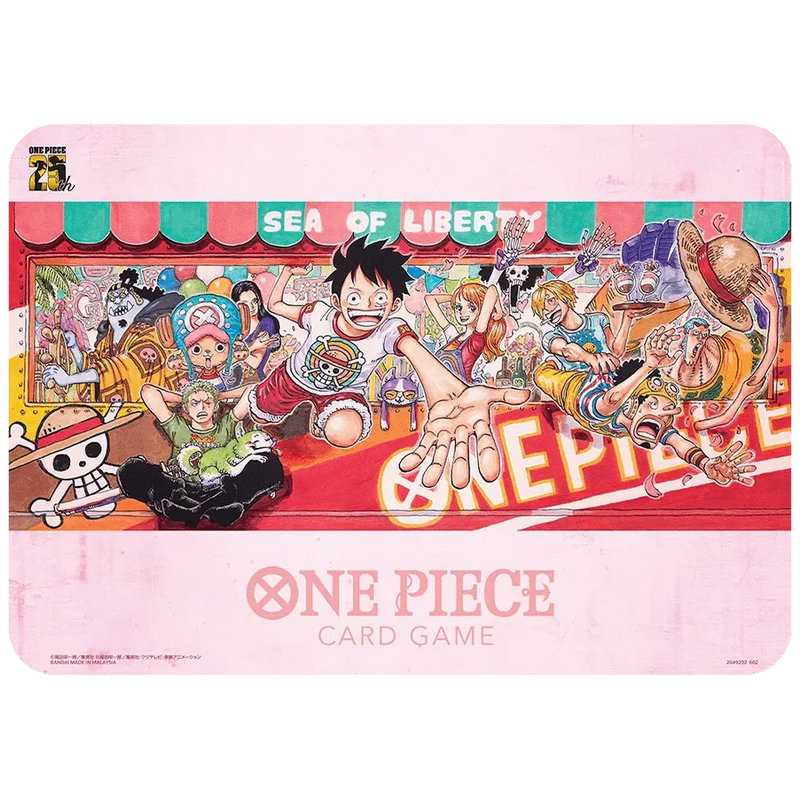 One Piece podloga za igru ​​s kartama i komplet torbica za karte 25. izdanje