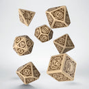 Steampunk Clockwork Beige & brown 7 Dice Set