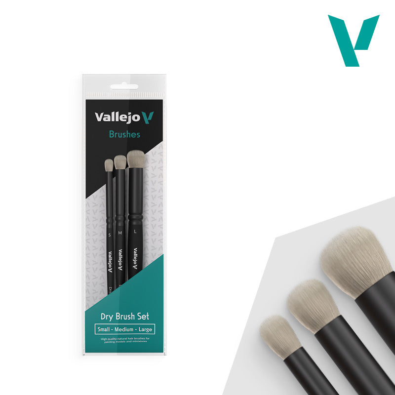 Vallejo Dry Brush Set (Small, Medium and Large)