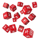 Battle Dice Set Red and White set of 15 D6 Dice