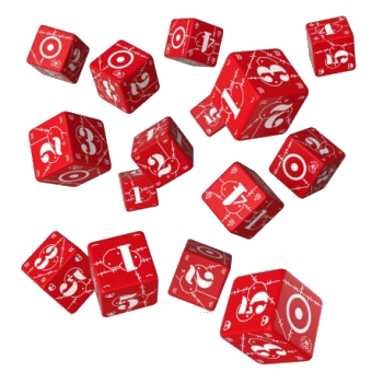 Set borbenih kockica Crveni i bijeli set od 15 D6 kockica