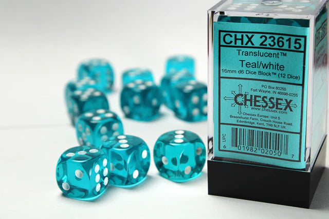 Chessex 16mm d6 Dice Blocks (12 dice)