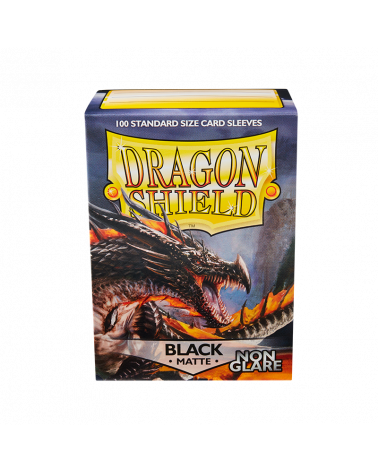 Dragon Shield Matte Standard Size Sleeves Black Non Glare (100pcs)