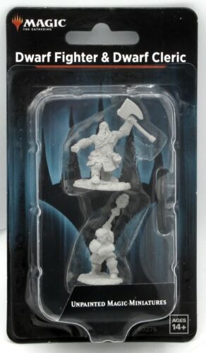 Magic: the Gathering Unpainted Miniatures - Dwarf Fighter & Dwarf Cleric